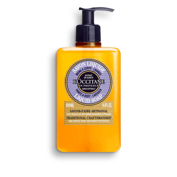 Jabón líquido Karité Lavanda, manos y cuerpo - L'Occitane Guatemala